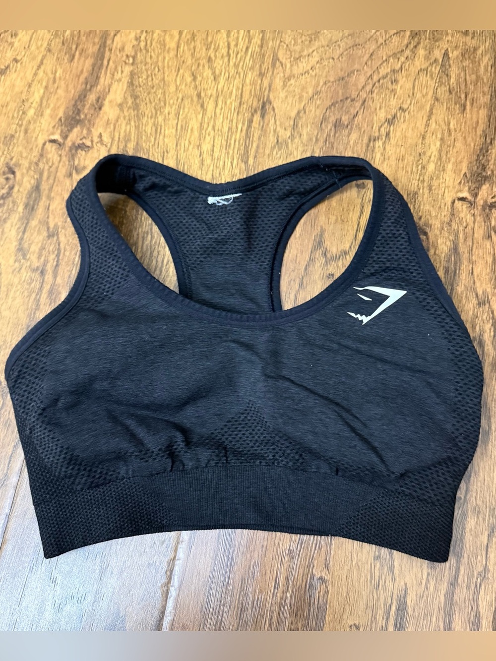 Gymshark Black Seamless Racerback sports bra Small